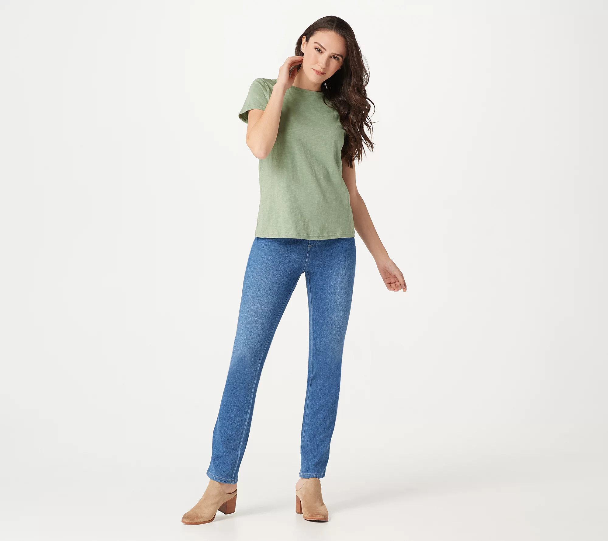 "As Is" Belle by Kim Gravel Petite Tulip Pocket Jeans