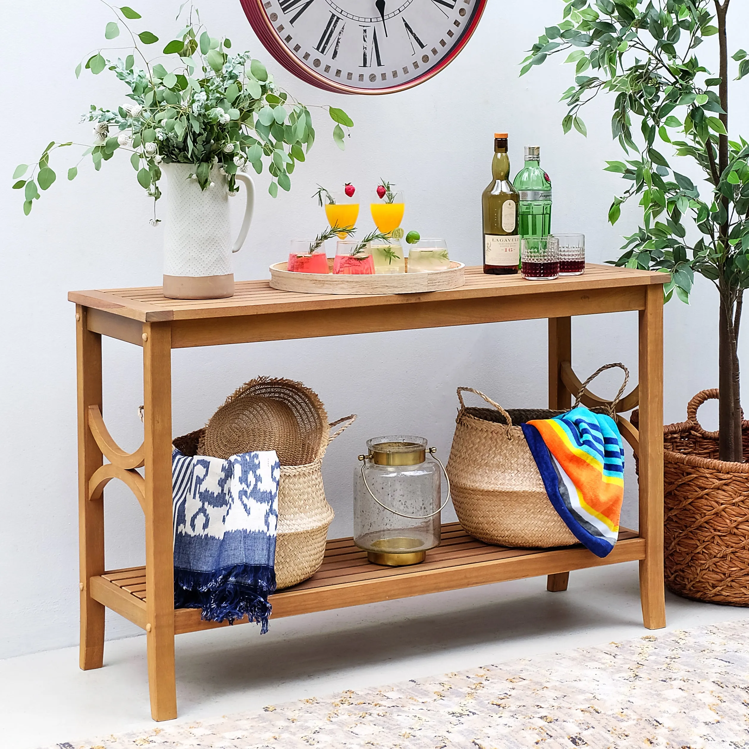 Abbington Teak Wood Outdoor Console Table