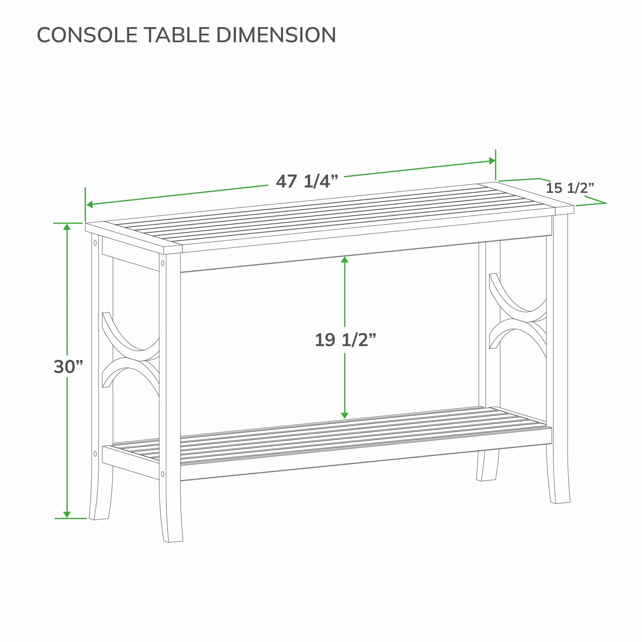 Abbington Teak Wood Outdoor Console Table