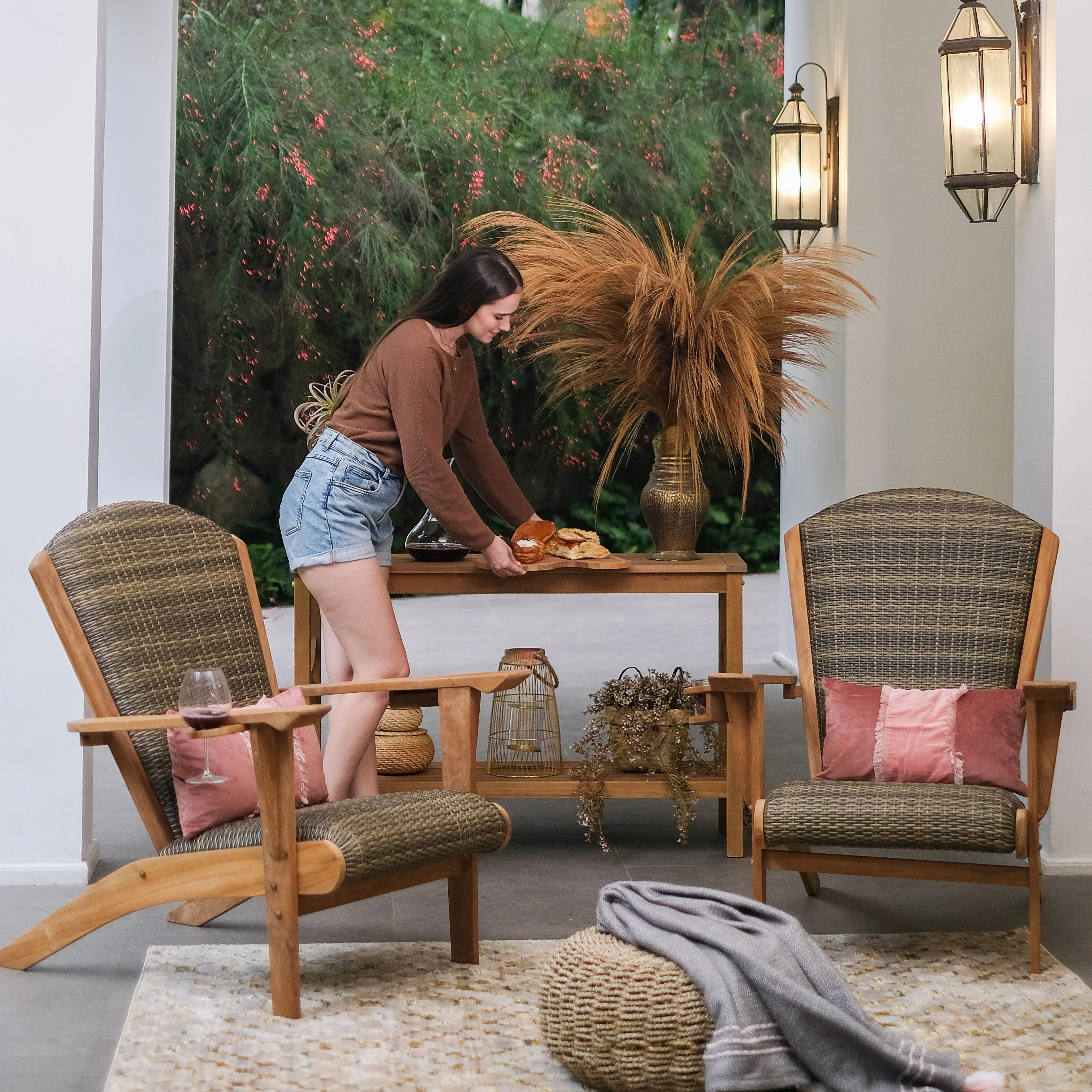 Abbington Teak Wood Outdoor Console Table