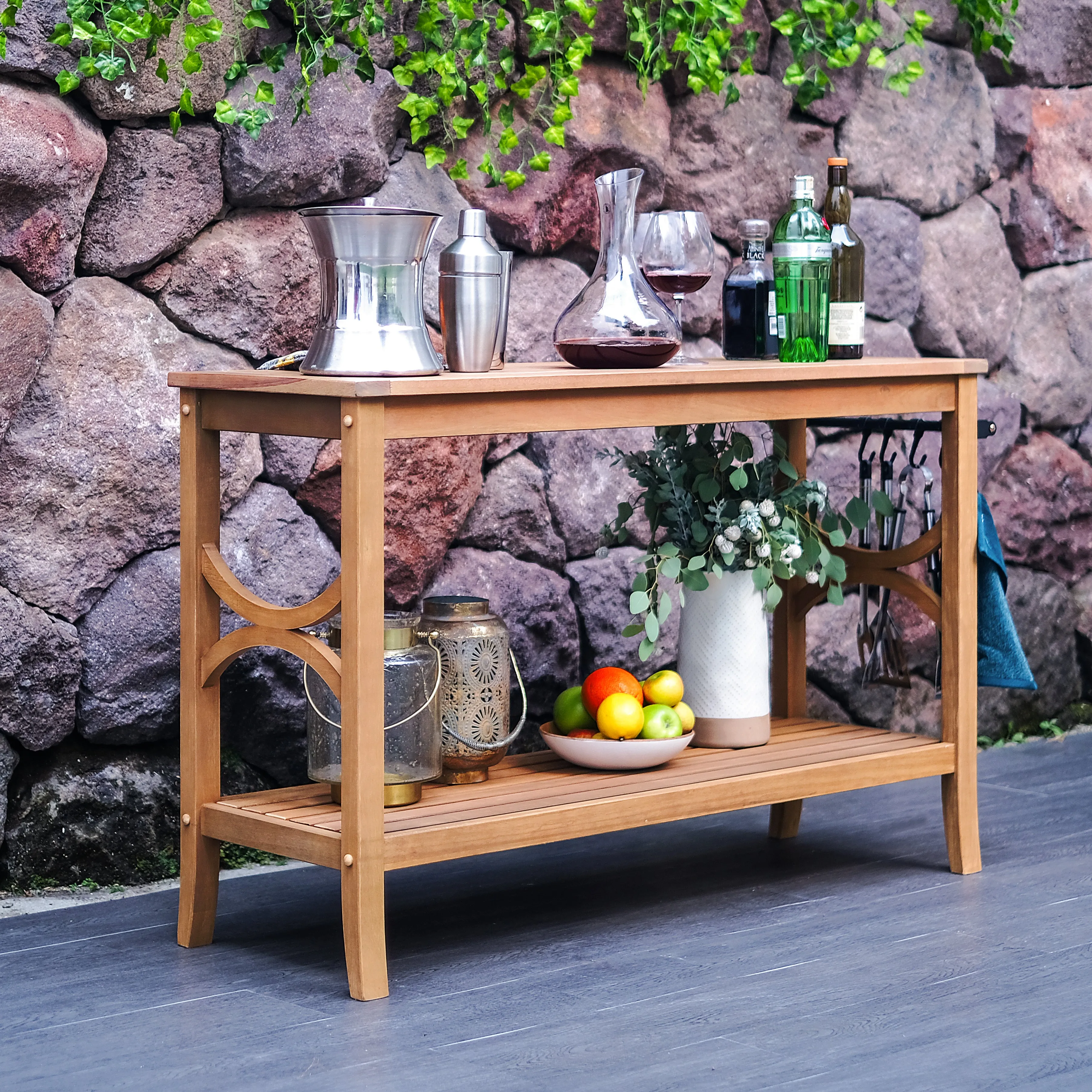 Abbington Teak Wood Outdoor Console Table