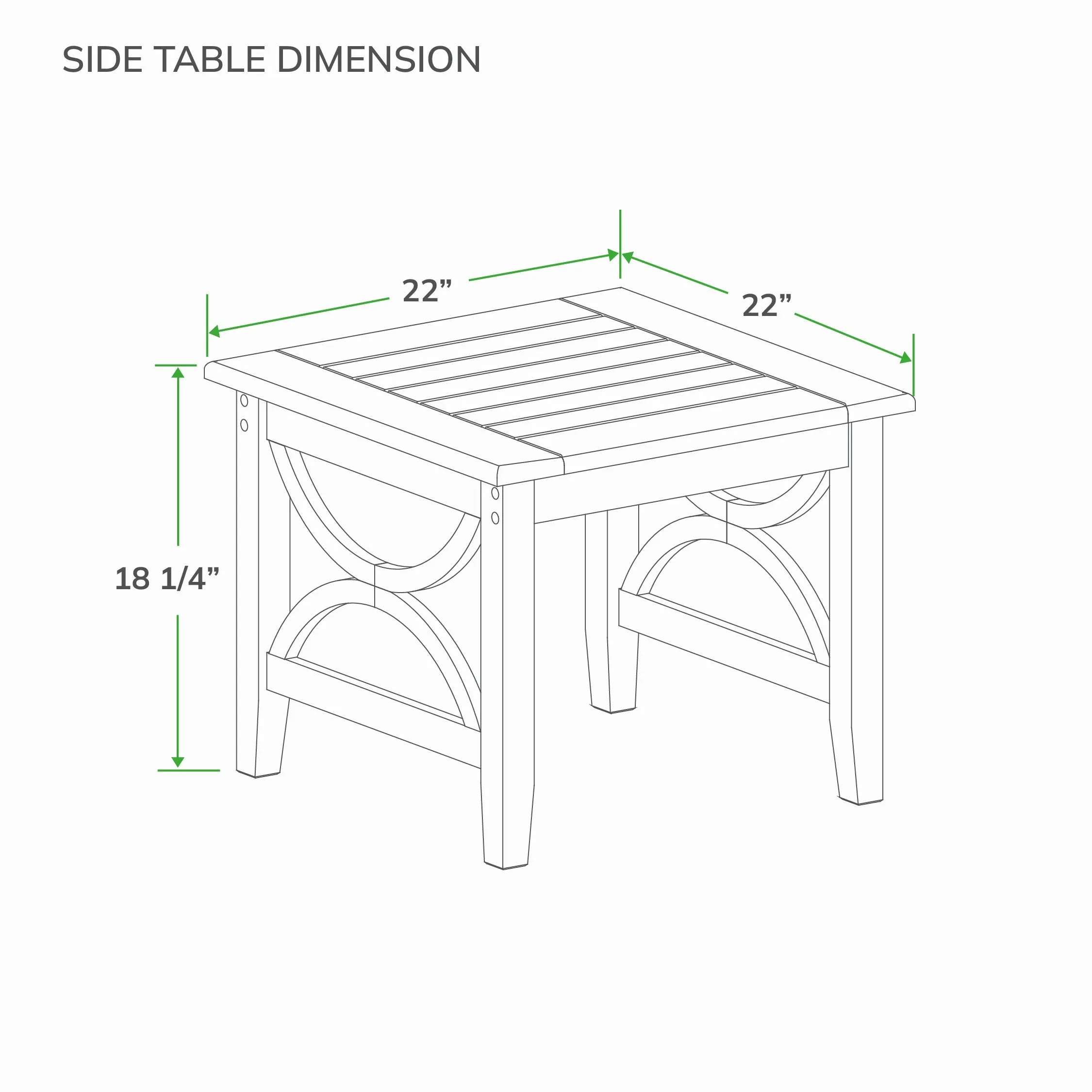 Abbington Teak Wood Outdoor Side Table