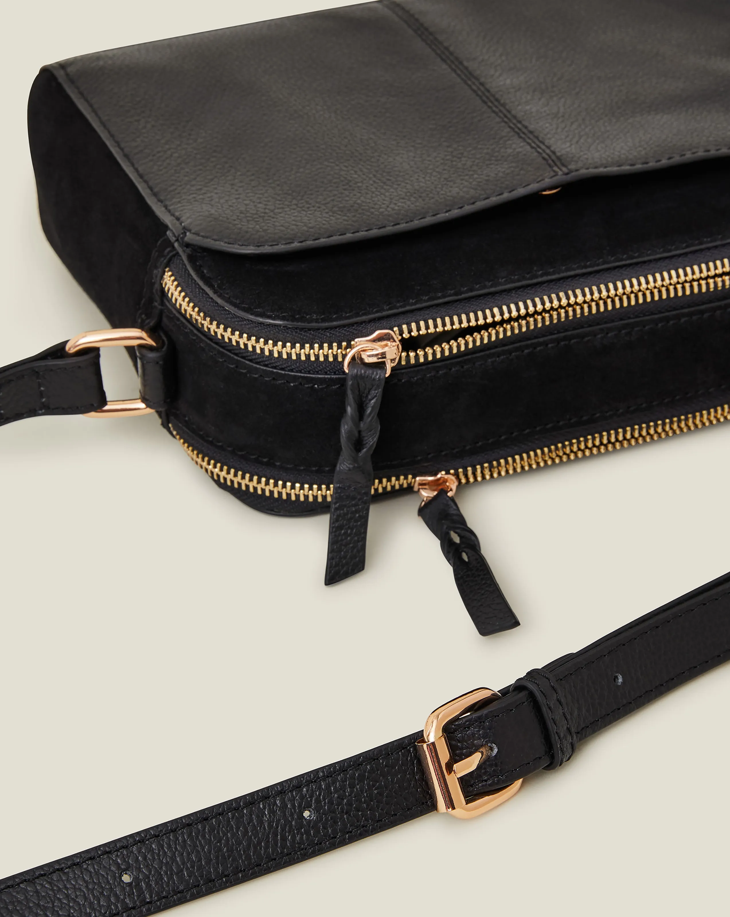 Accessorize Zip Leather Cross-Body Bag