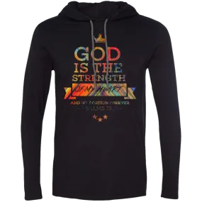 Bible Verse Men Long Sleeve T-Shirt Hoodie - God Is The Strength Of My Heart ~Psalm 73:26~ Design 8