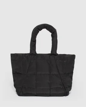 Black Joanna Nylon Quilted Tote