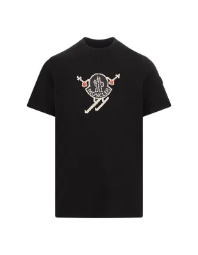 Black T-Shirt With Ski Logo