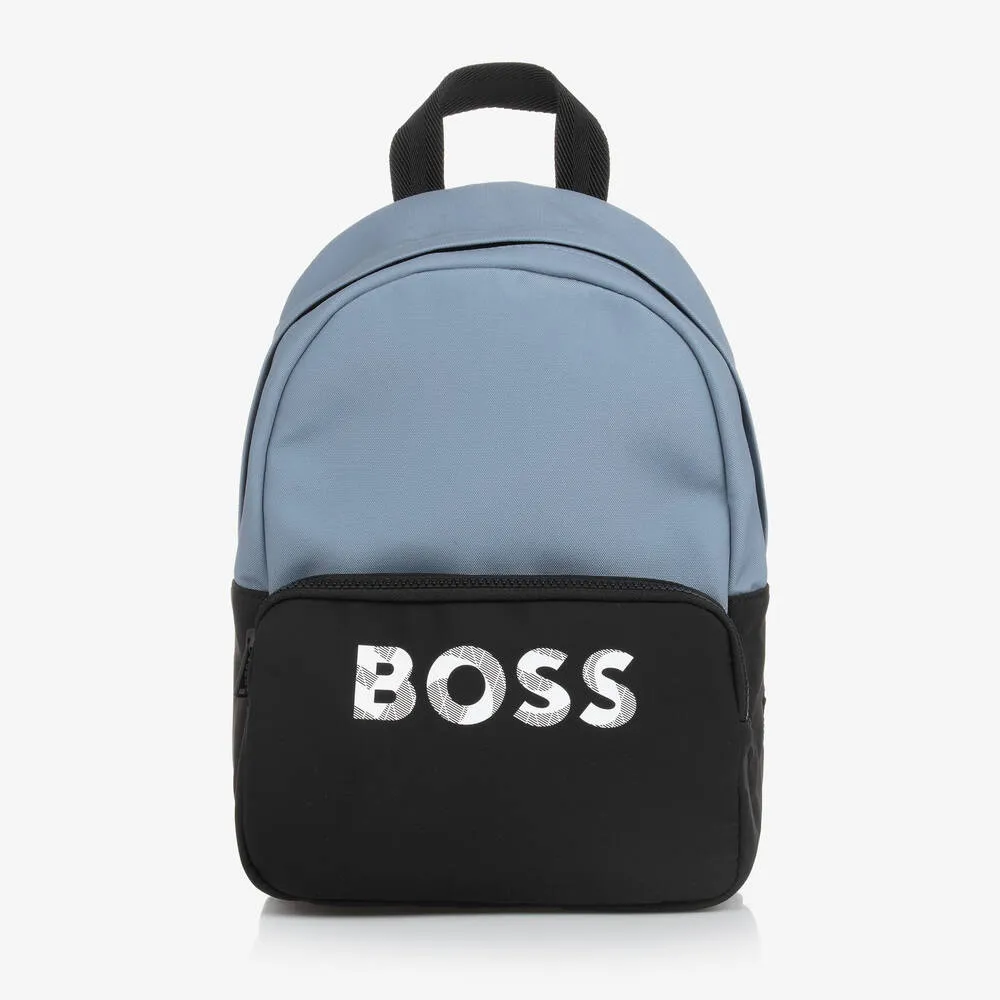 Boys Blue & Black Canvas Backpack (33cm)