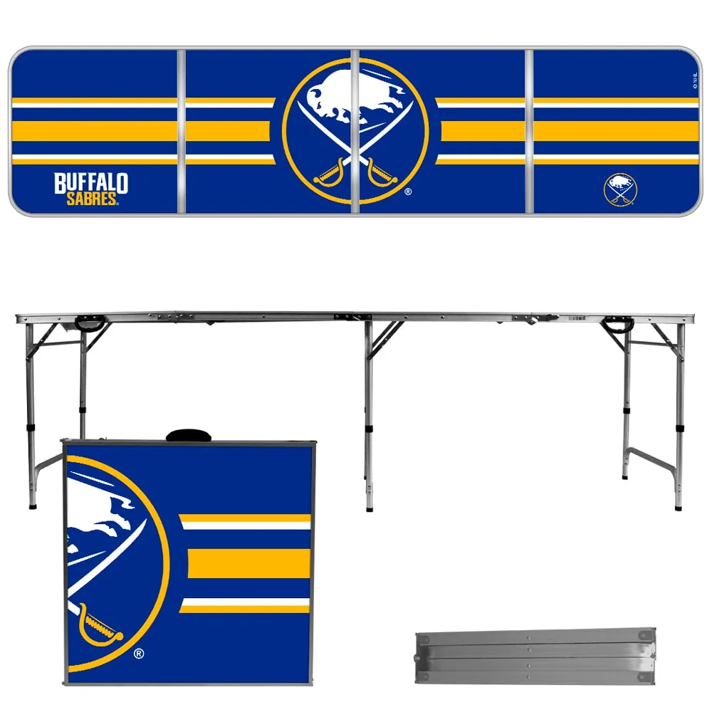 Buffalo Sabres Striped Design 8' Portable Folding Tailgate Table