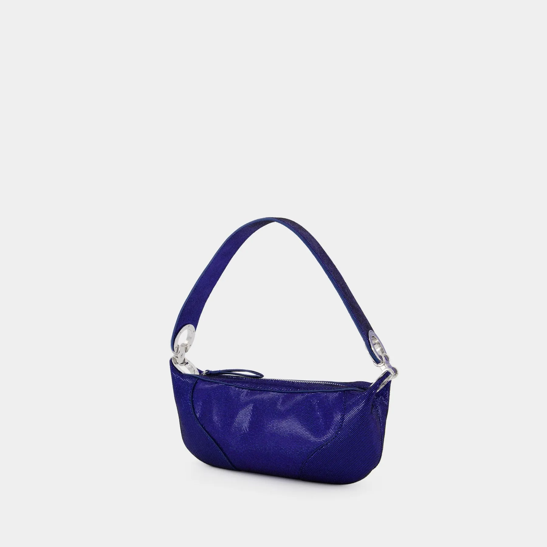 By Far  Mini Amira Hobo Bag - By Far - Blue - Leather