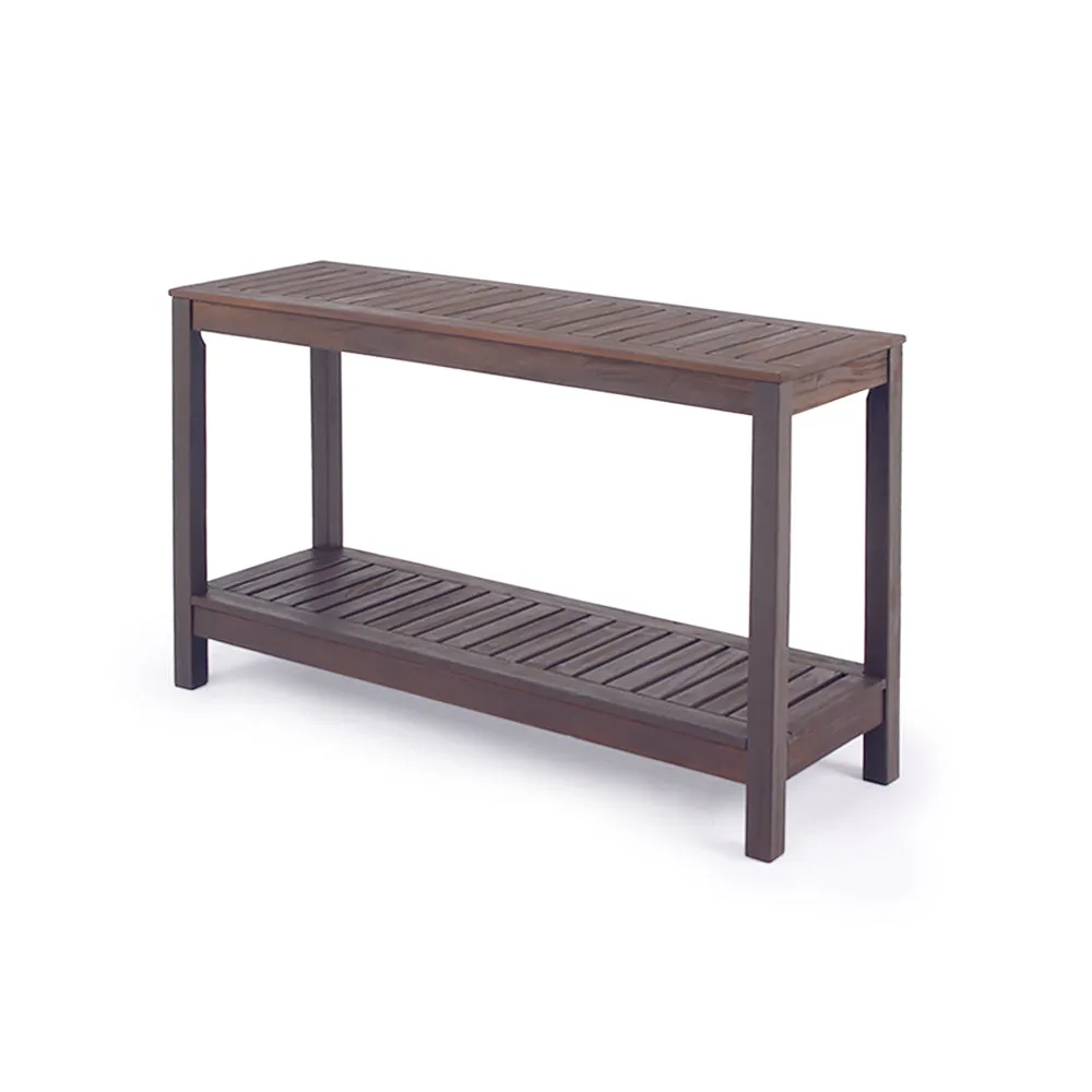 Carlota Mahogany Wood Dark Gray Outdoor Console Table