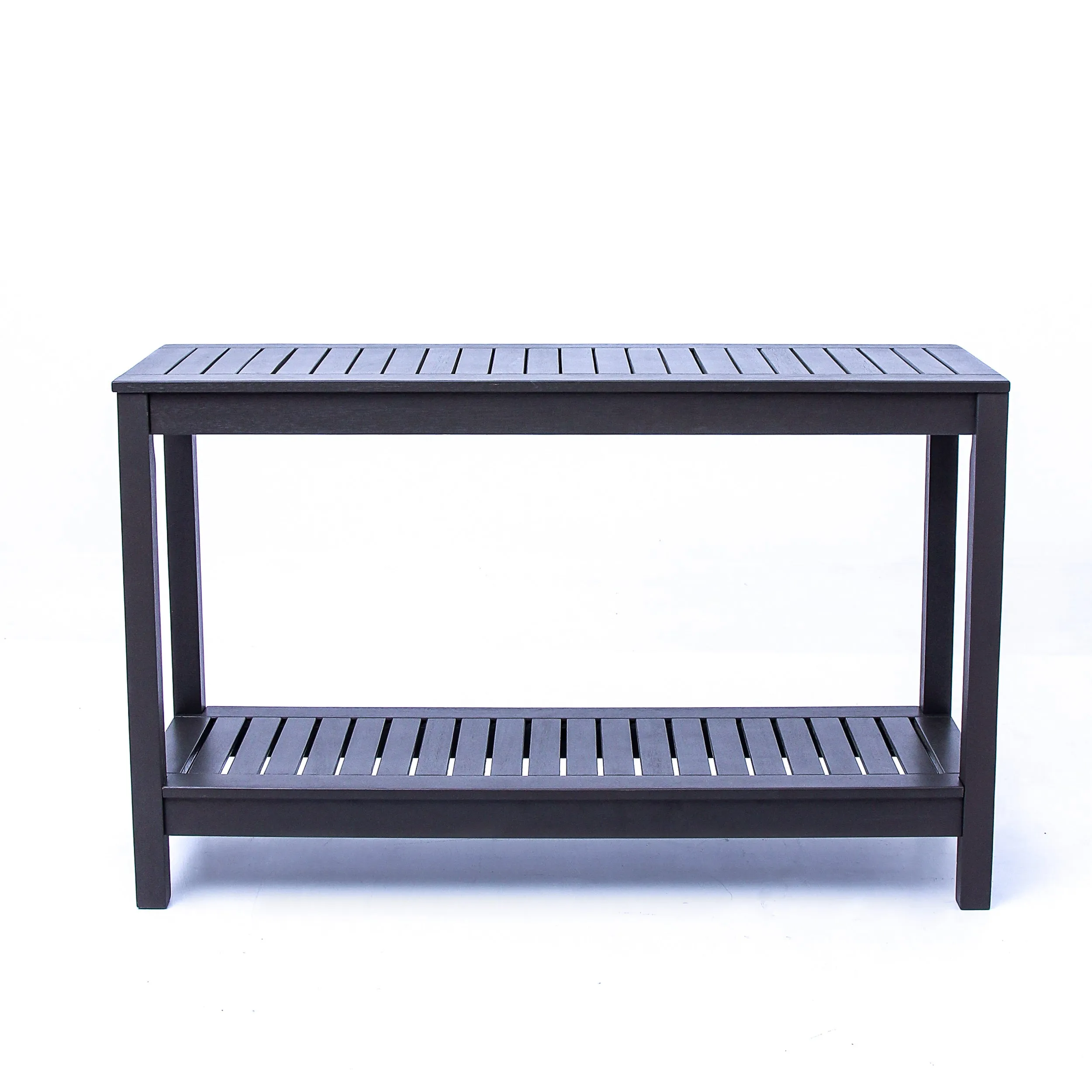 Carlota Mahogany Wood Dark Gray Outdoor Console Table