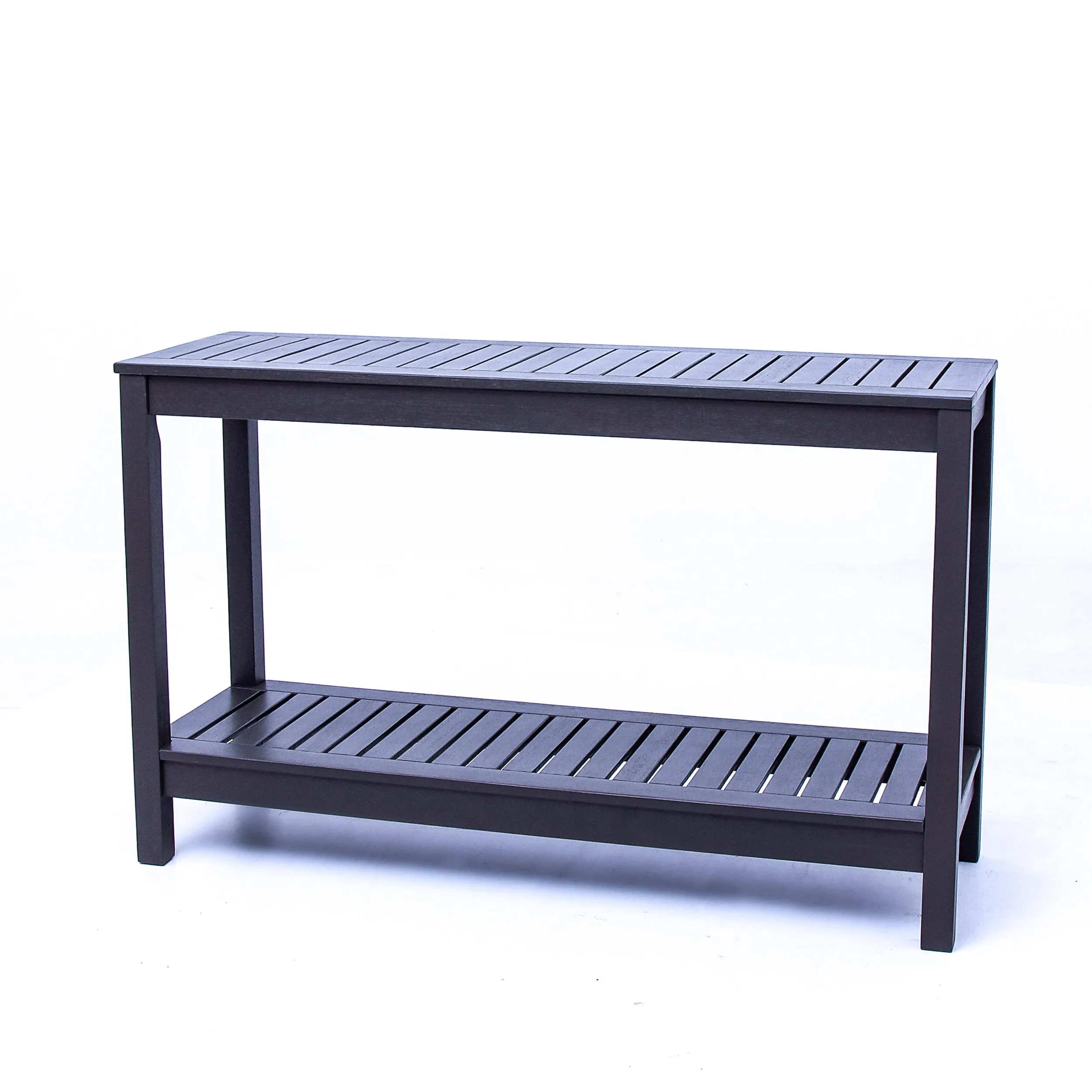 Carlota Mahogany Wood Dark Gray Outdoor Console Table