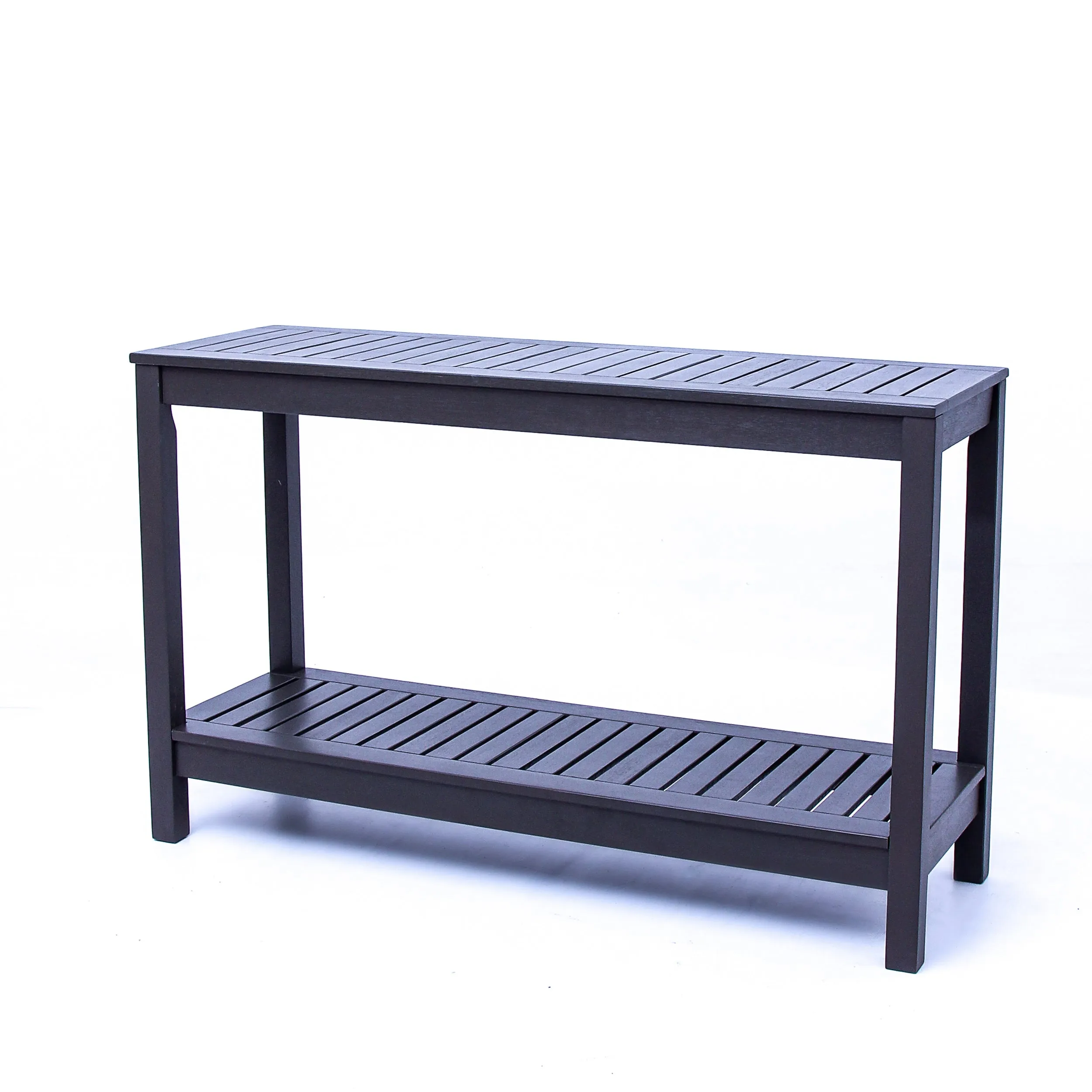 Carlota Mahogany Wood Dark Gray Outdoor Console Table