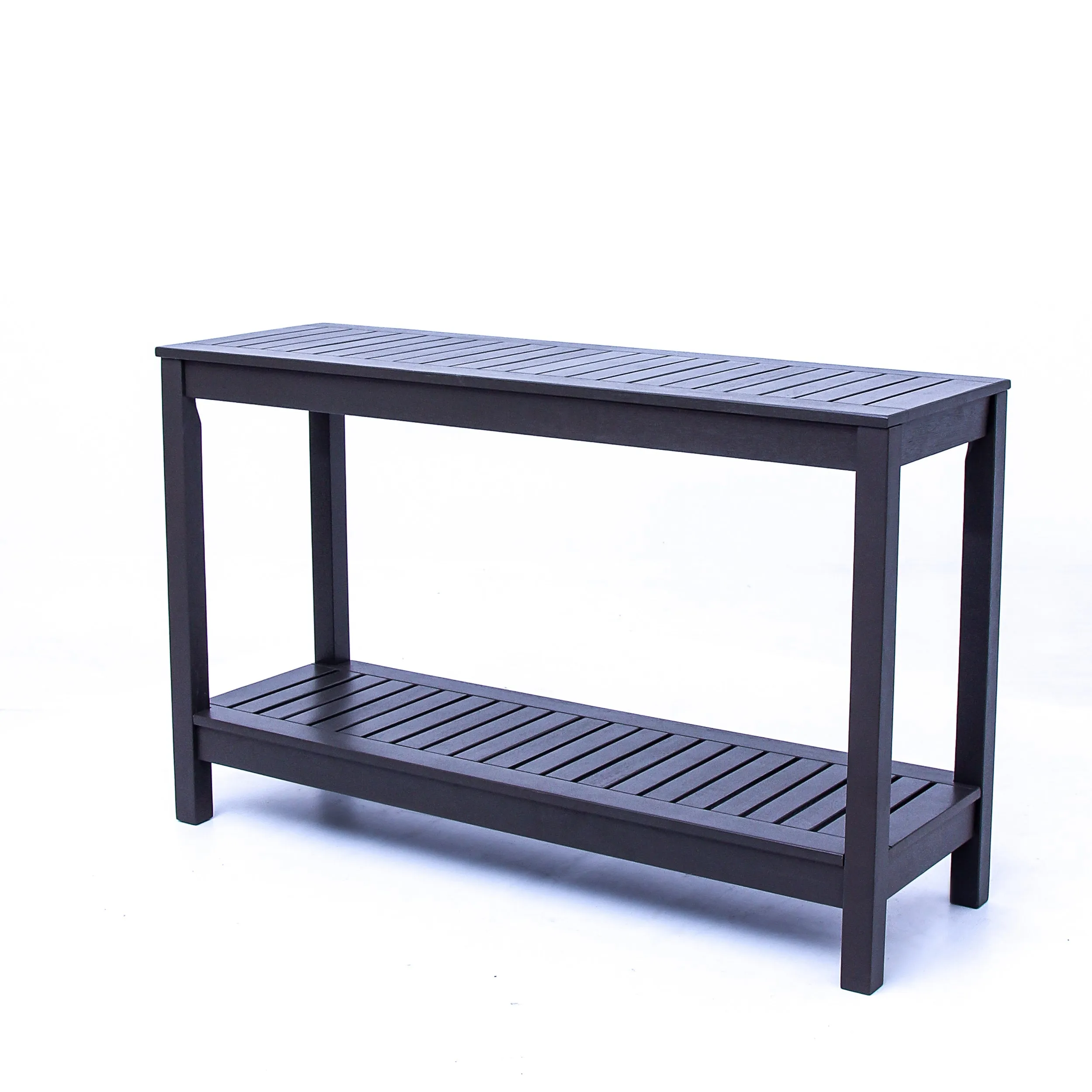 Carlota Mahogany Wood Dark Gray Outdoor Console Table