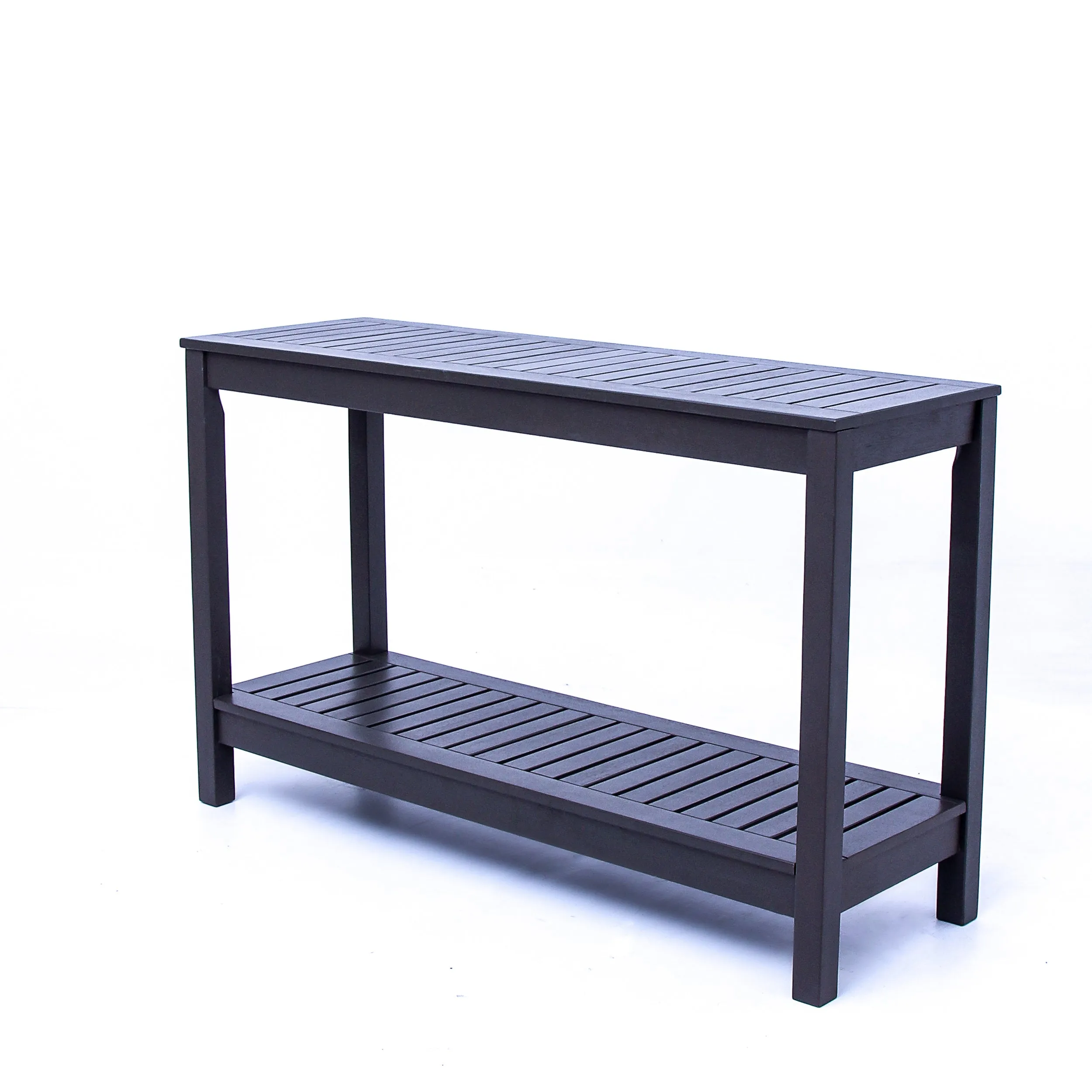 Carlota Mahogany Wood Dark Gray Outdoor Console Table