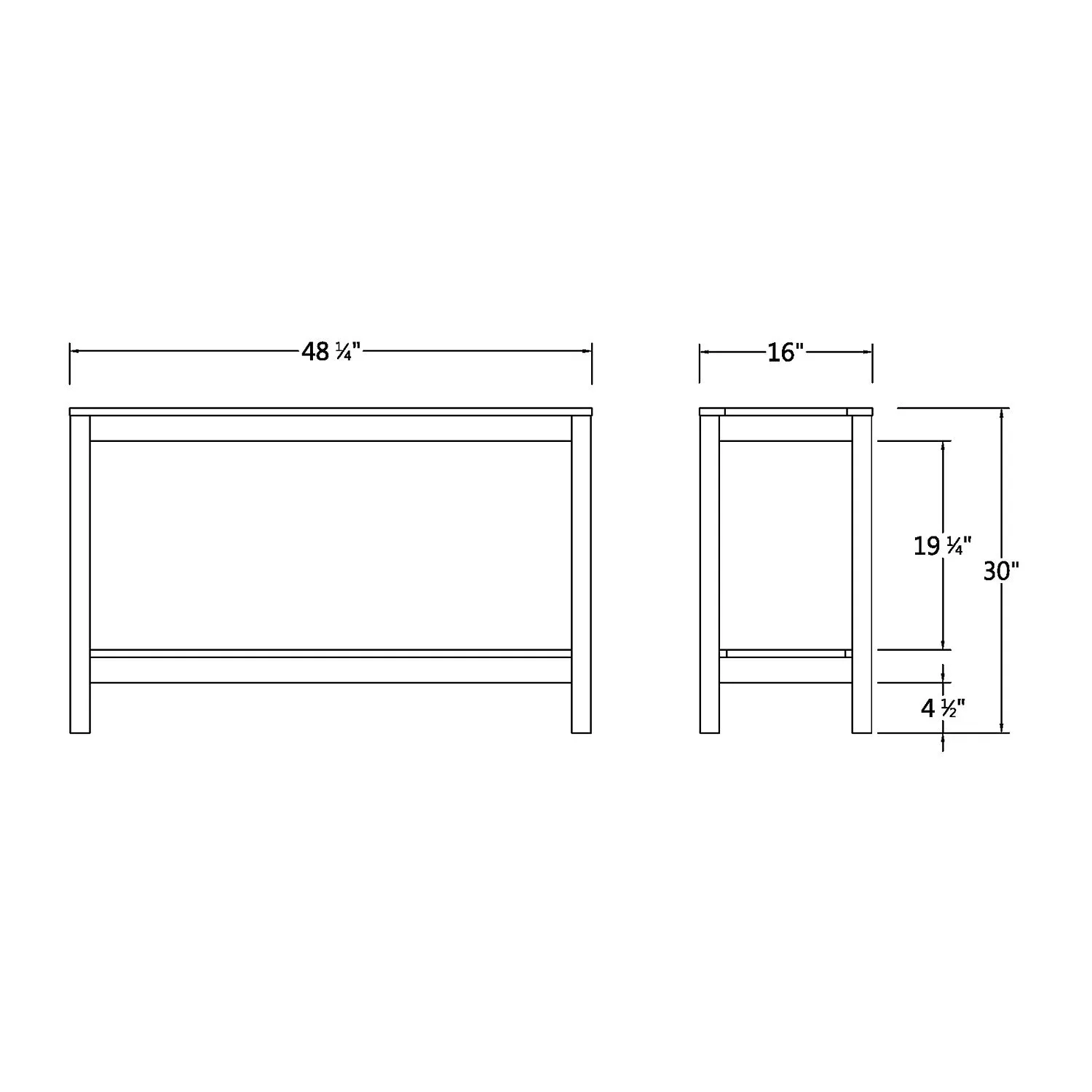 Carlota Mahogany Wood Weathered Gray Outdoor Console Table