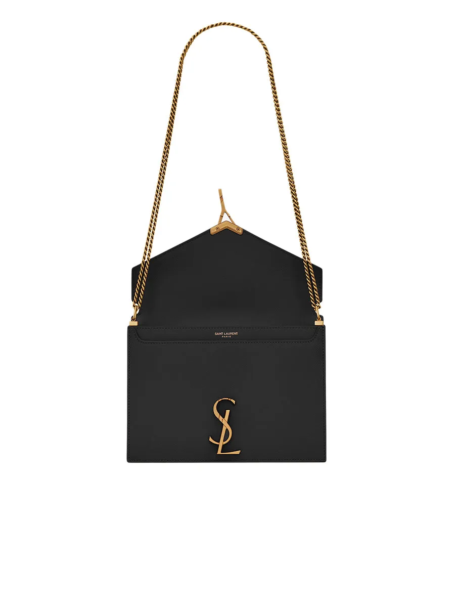 Cassandra Medium Chain Bag in Grain de Poudre Embossed Leather