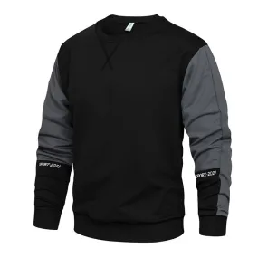 Casual Men's O-Neck Patchwork Sweatshirt / Loose Pullover