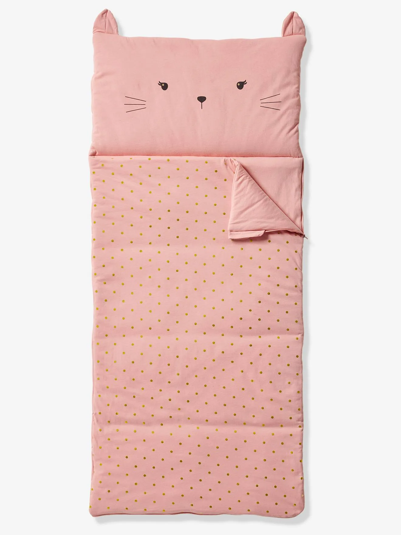 Cat Sleeping Bag, with Recycled Cotton - rose