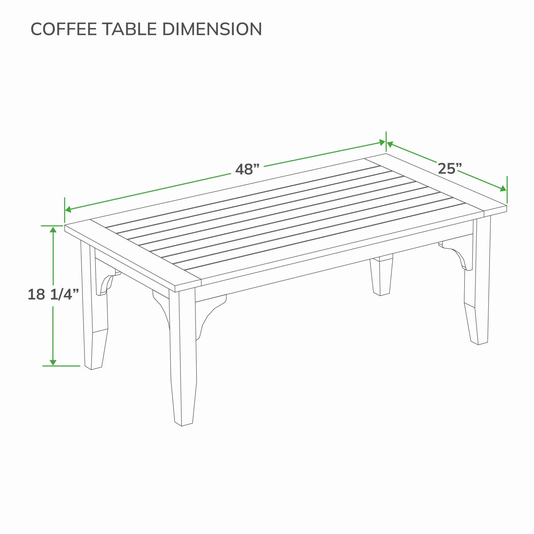 Caterina Teak Wood Outdoor Coffee Table