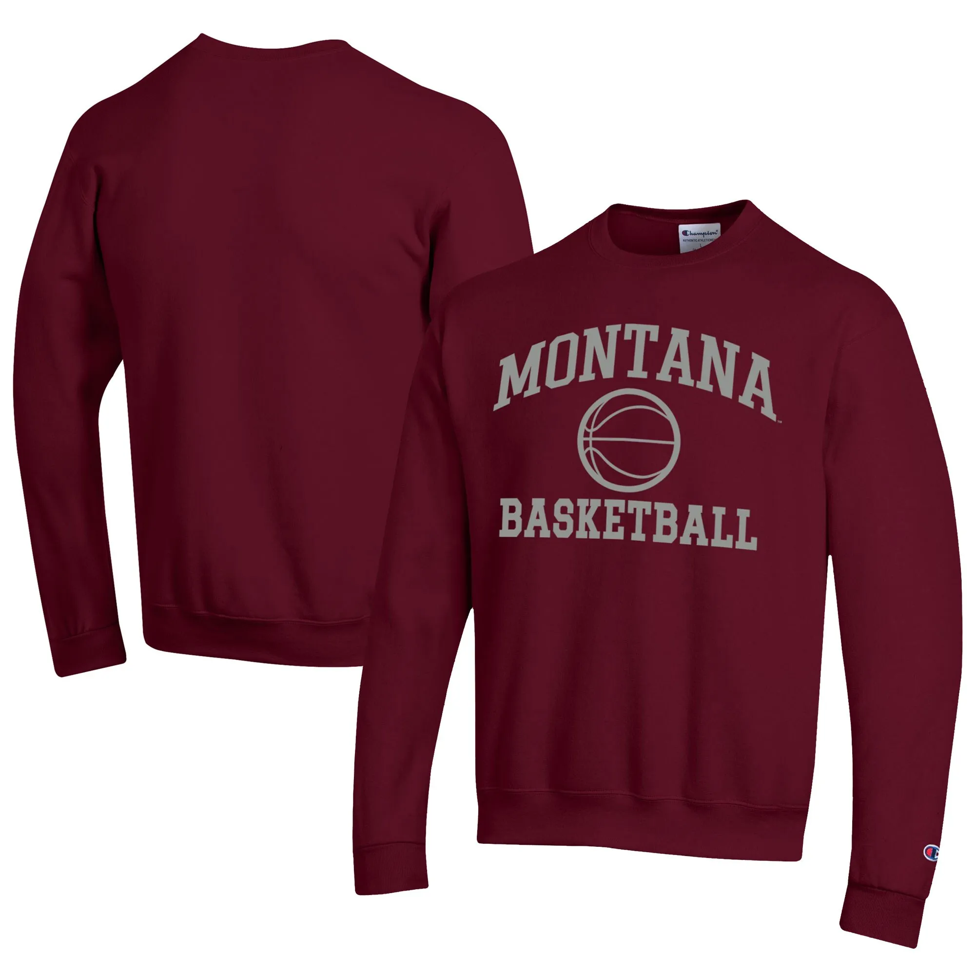 Champion  Montana Grizzlies Maroon Icon Logo Basketball Eco Powerblend Pullover Sweatshirt