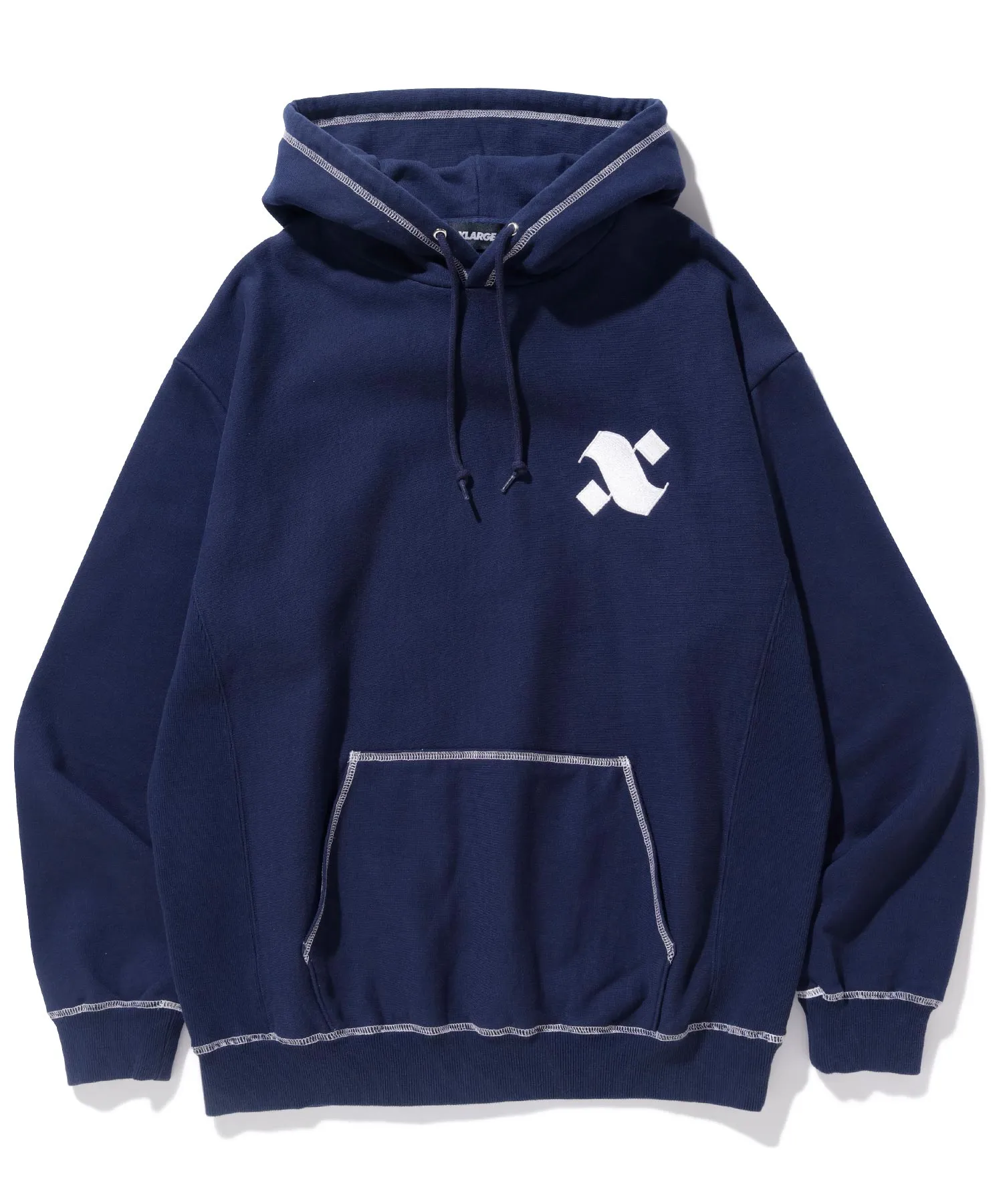 CONTRAST STITCH PULLOVER HOODED SWEAT