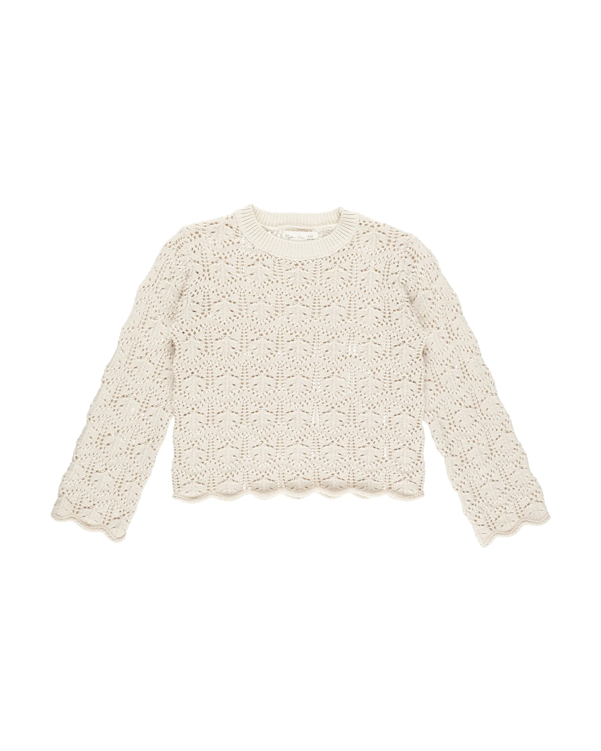 CROCHET KNIT PULLOVER || NATURAL