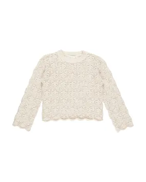 CROCHET KNIT PULLOVER || NATURAL