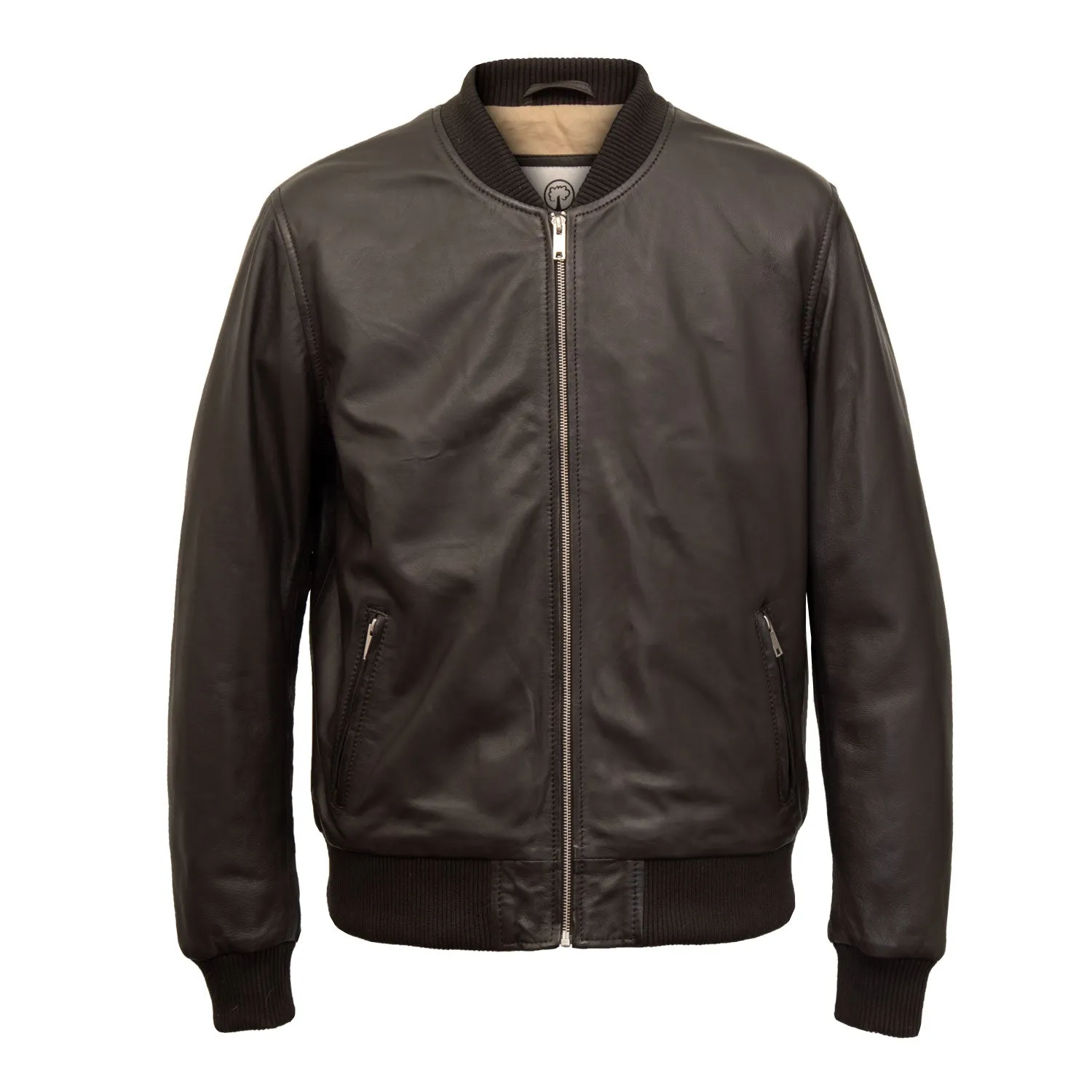 Damon: Men's Brown Bomber Leather Jacket