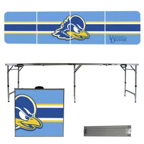 Delaware Fightin' Blue Hens Striped Design 8' Portable Folding Tailgate Table