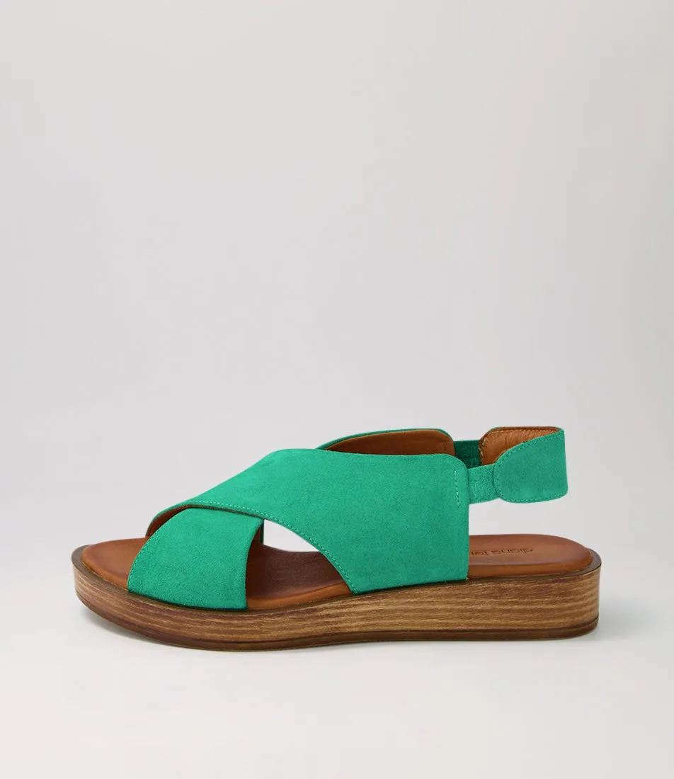 DIANA FERRARI Author Emerald Suede Sandals