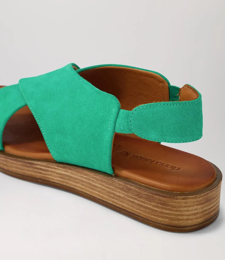 DIANA FERRARI Author Emerald Suede Sandals