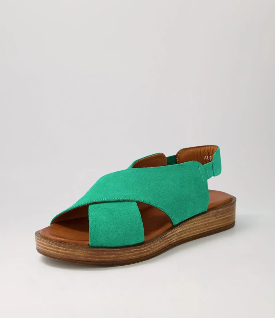 DIANA FERRARI Author Emerald Suede Sandals