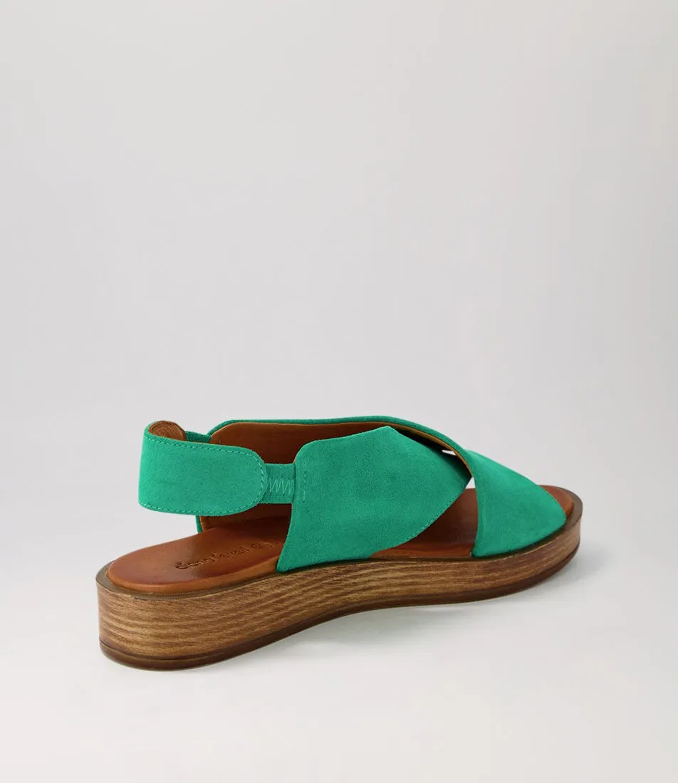 DIANA FERRARI Author Emerald Suede Sandals