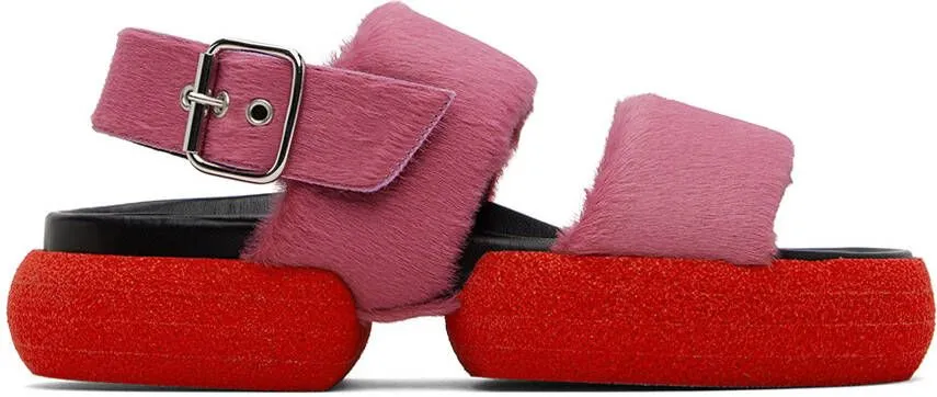 Dries Van Noten Pink Pony Hair Sandals