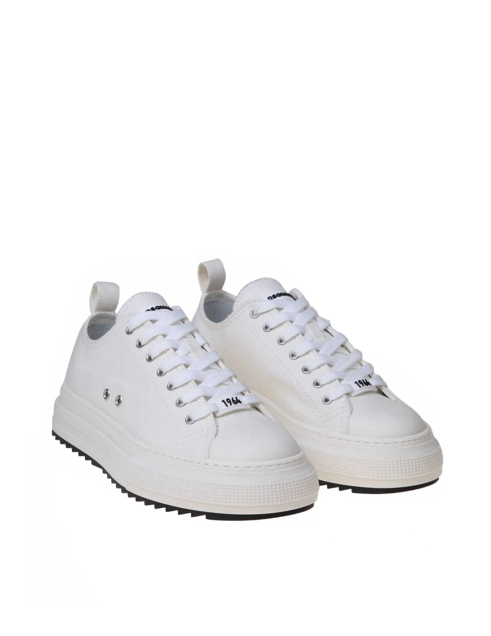 DSQUARED2 WHITE COTTON CANVAS SNEAKERS