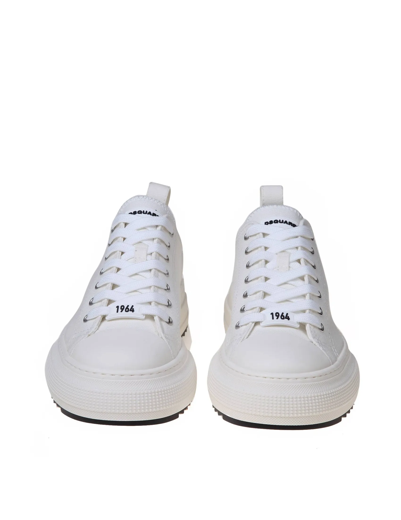 DSQUARED2 WHITE COTTON CANVAS SNEAKERS