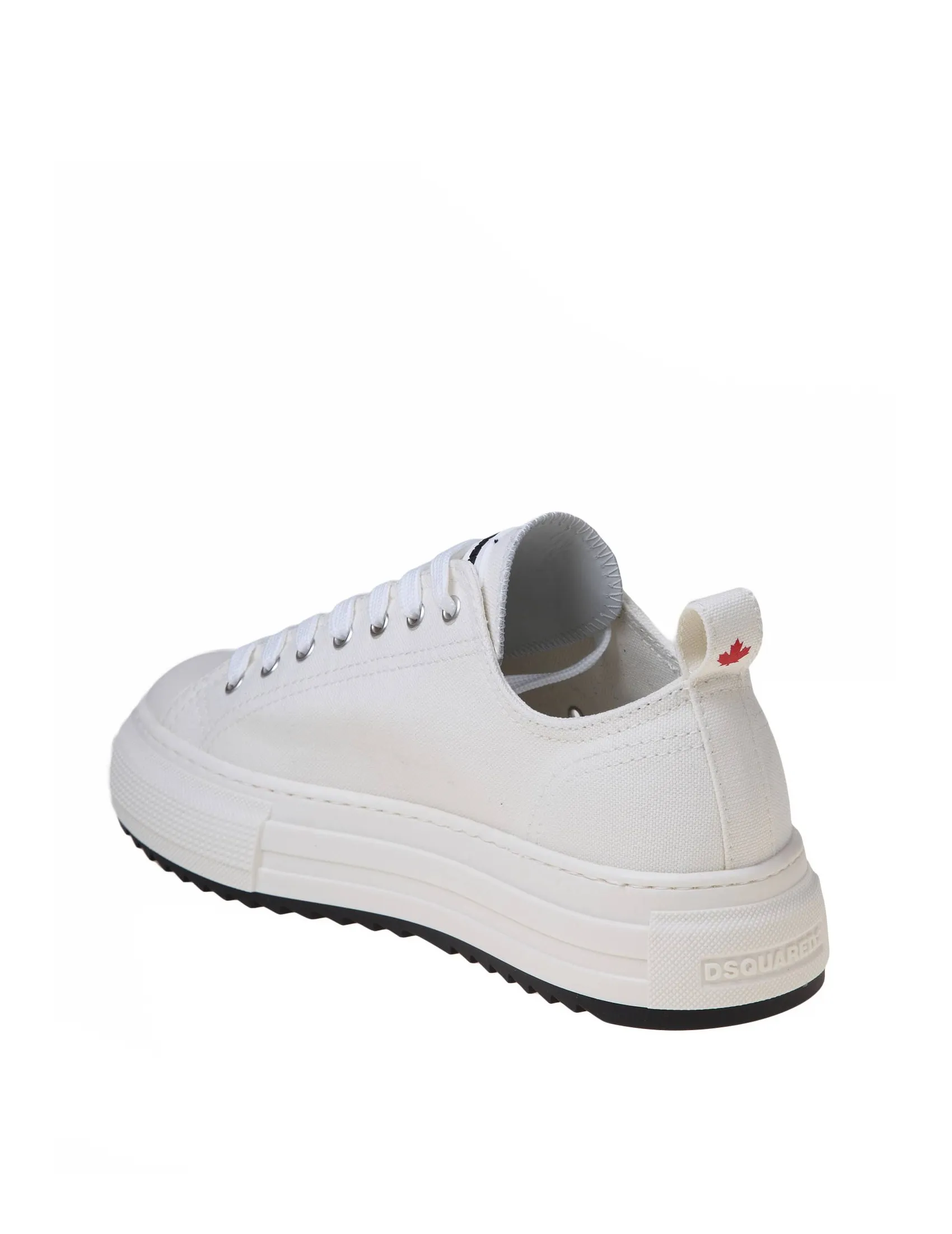 DSQUARED2 WHITE COTTON CANVAS SNEAKERS