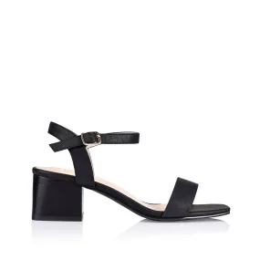 Eleanor Block Heel Sandals - Black Softee