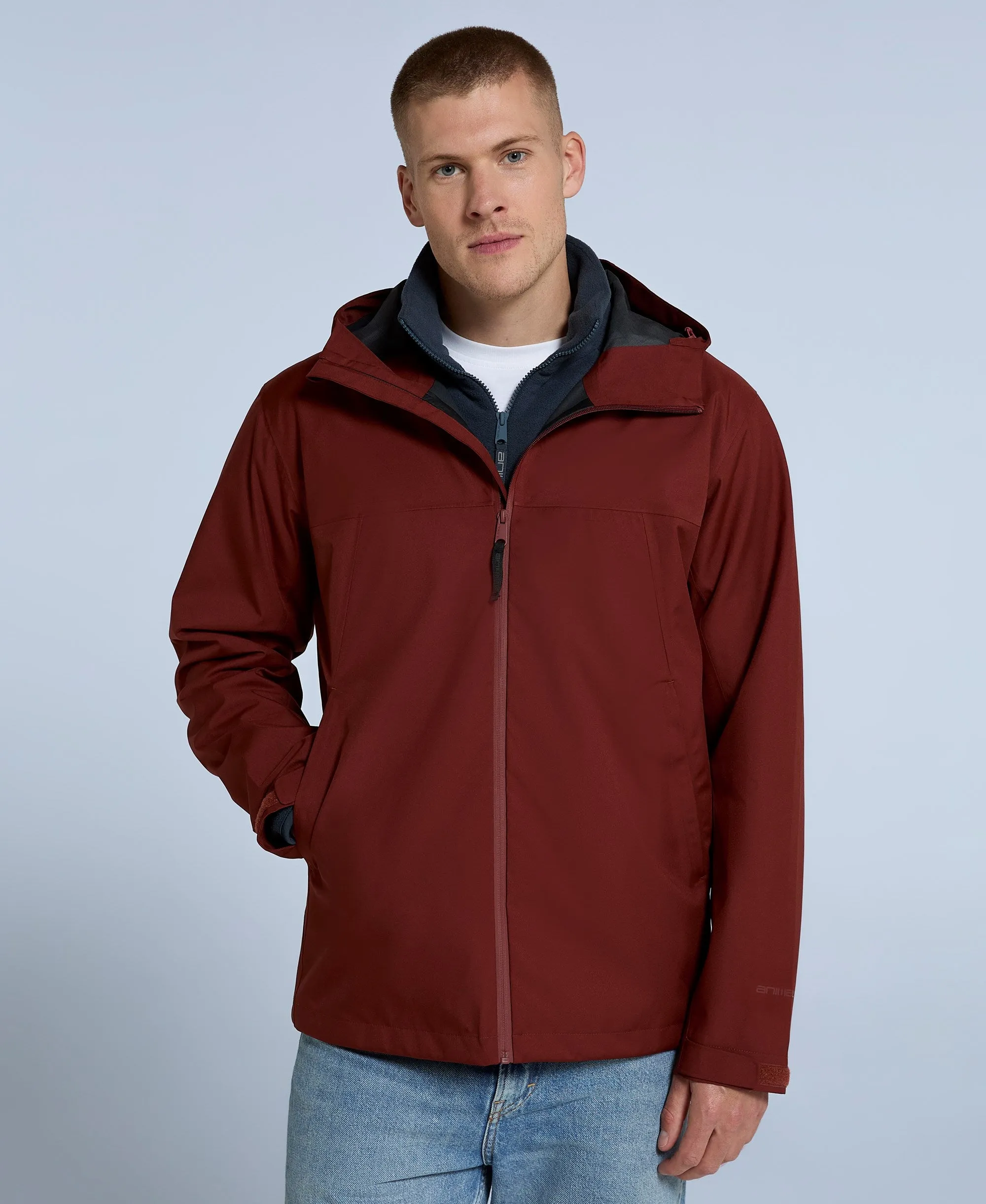 Elements Mens Waterproof Jacket - Dark Red