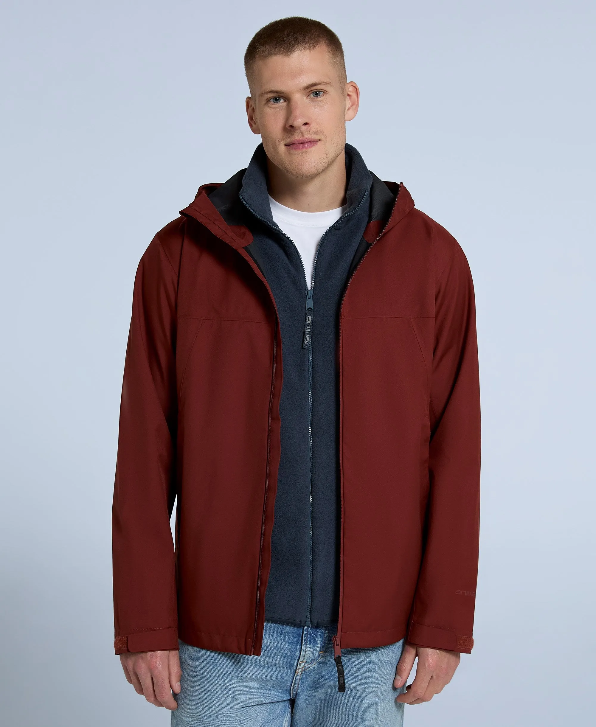 Elements Mens Waterproof Jacket - Dark Red