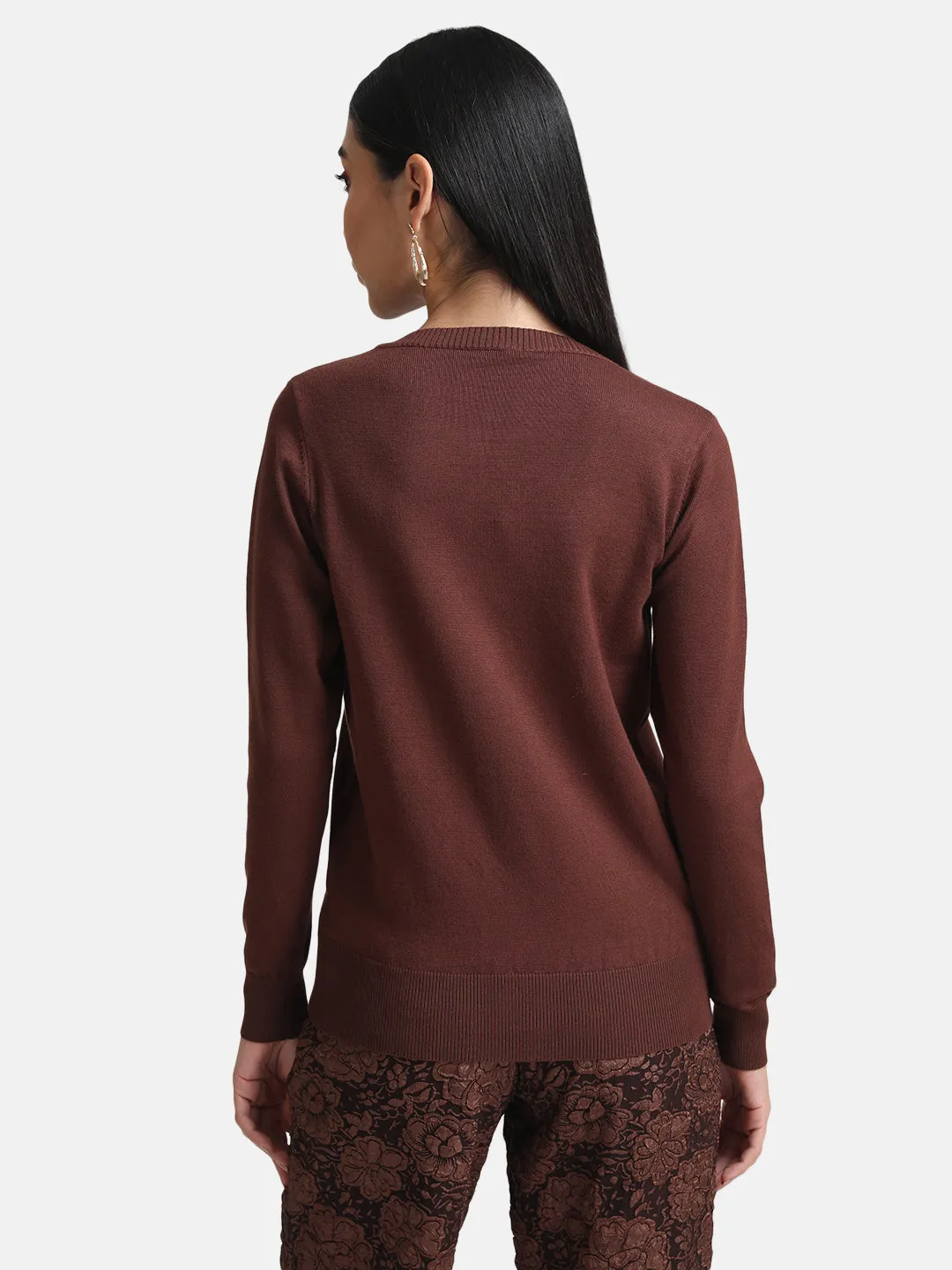 Embellished  V-Neck Pullover