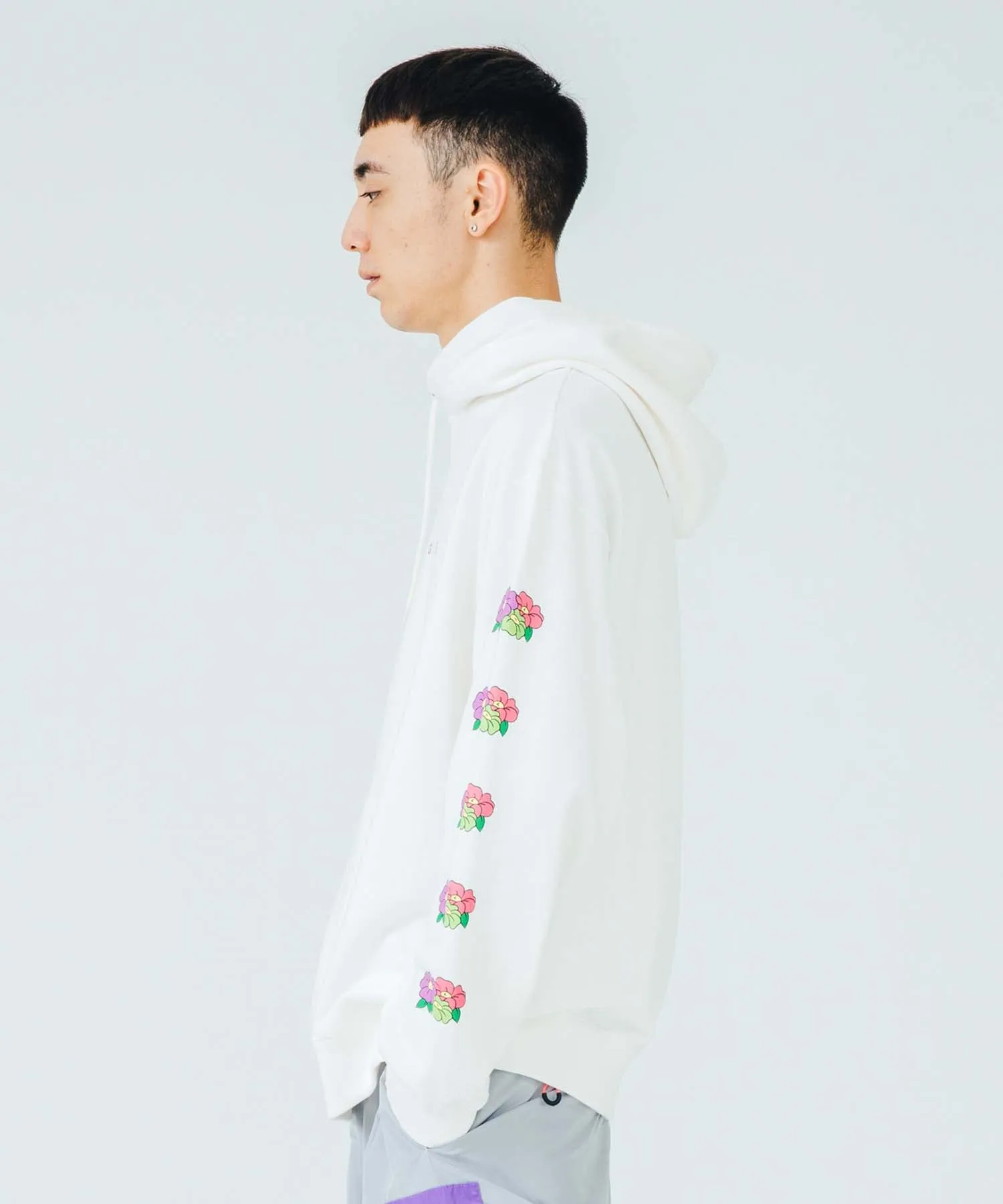 FLOWER LOGO PULLOVER HOODED SWEAT