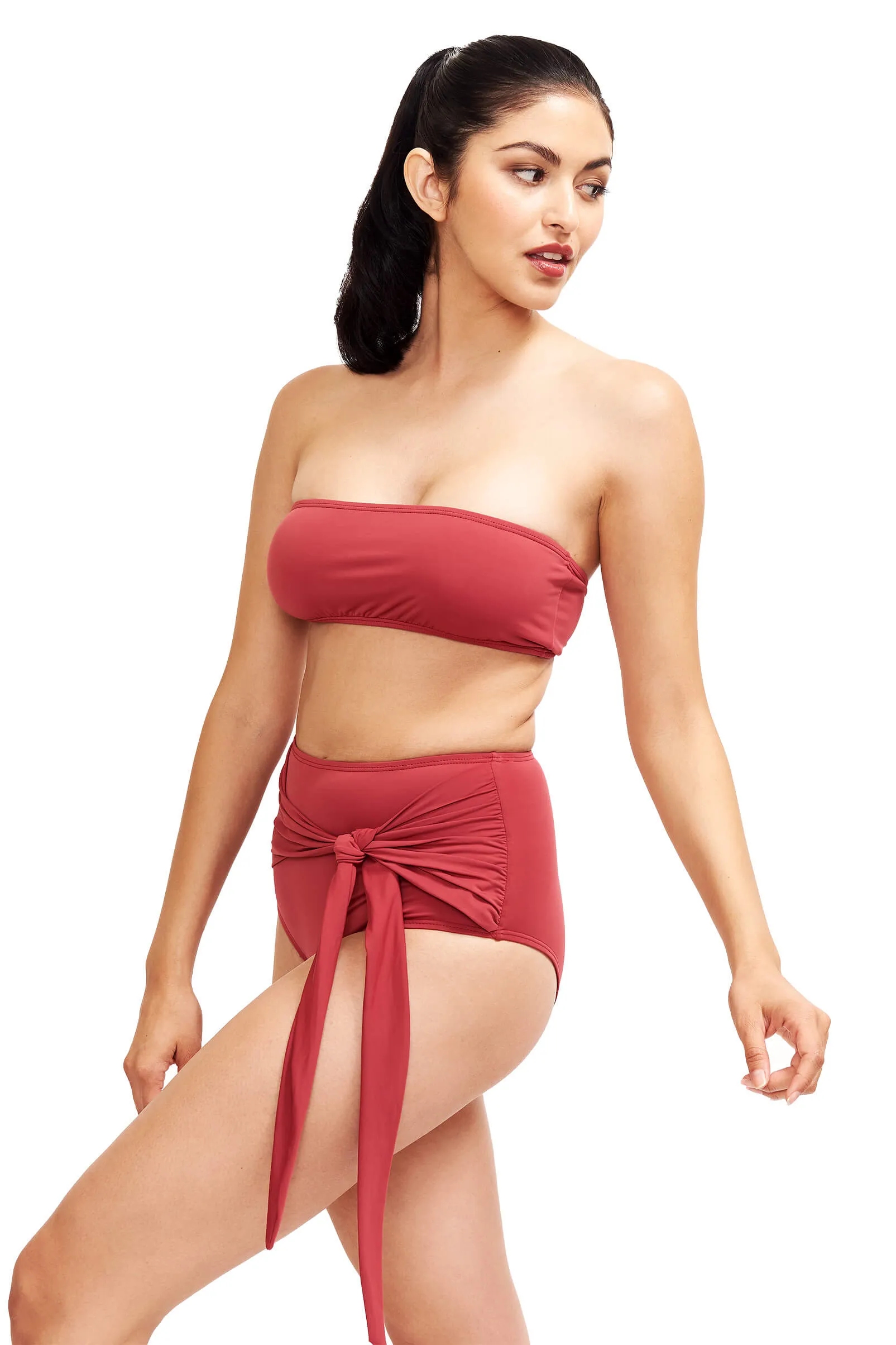 Giovanna Bandeau Bikini Top Terracotta