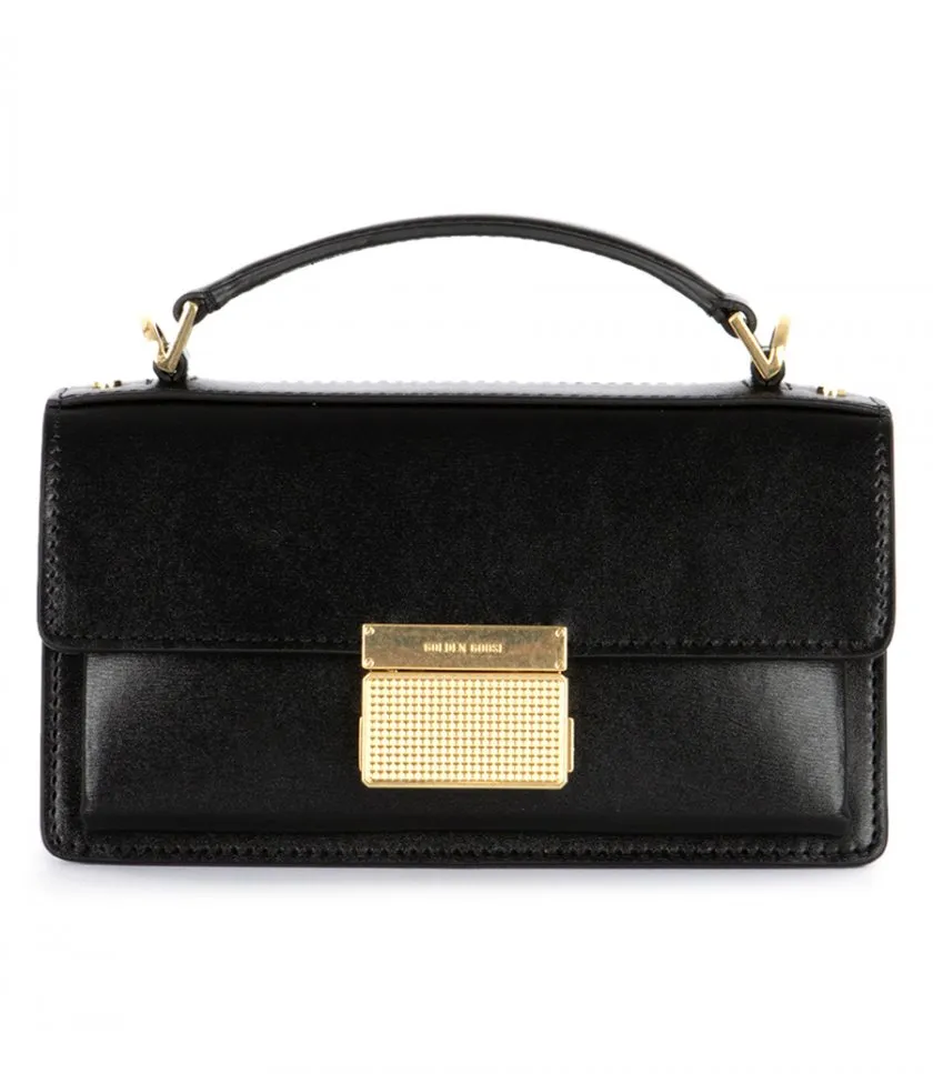 GOLDEN GOOSE SMALL VENEZIA BAG IN BOARDED LEATHER WITH GOLD DETAILS