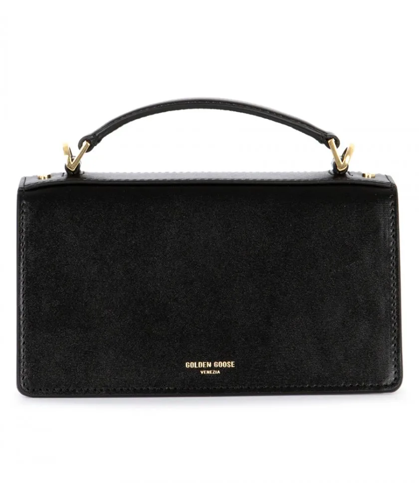 GOLDEN GOOSE SMALL VENEZIA BAG IN BOARDED LEATHER WITH GOLD DETAILS