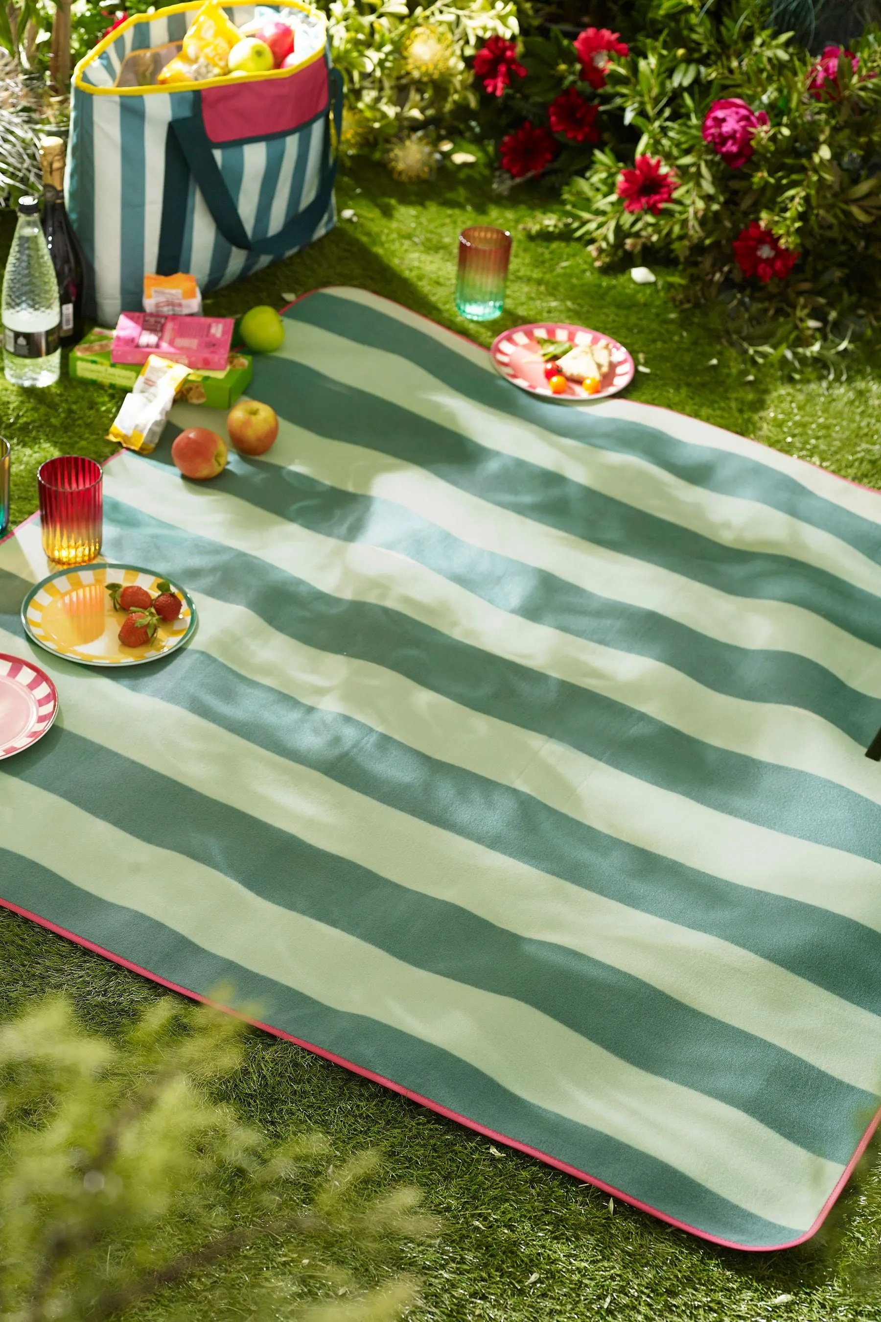 Green/Pink Bright Watermelon Picnic Blanket