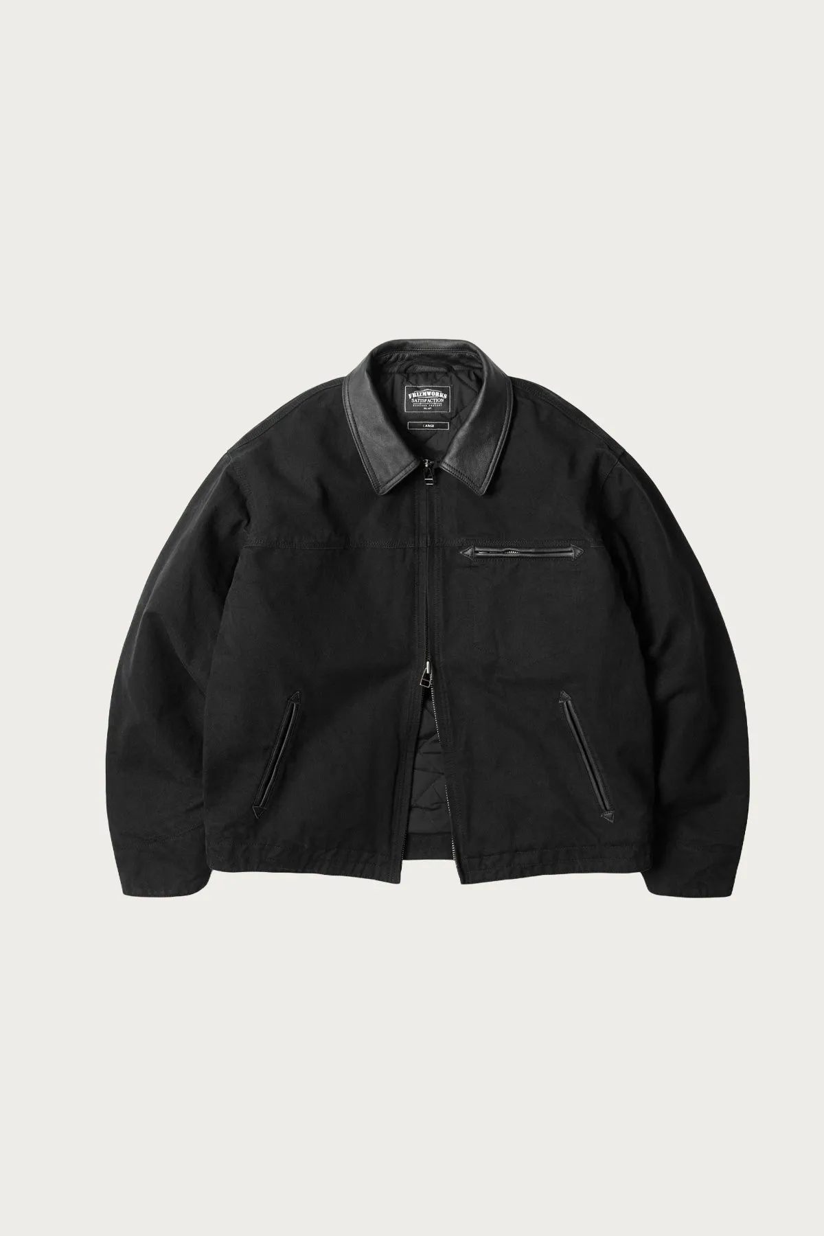 Heavy Canvas Destroyed Work Jacket - Black