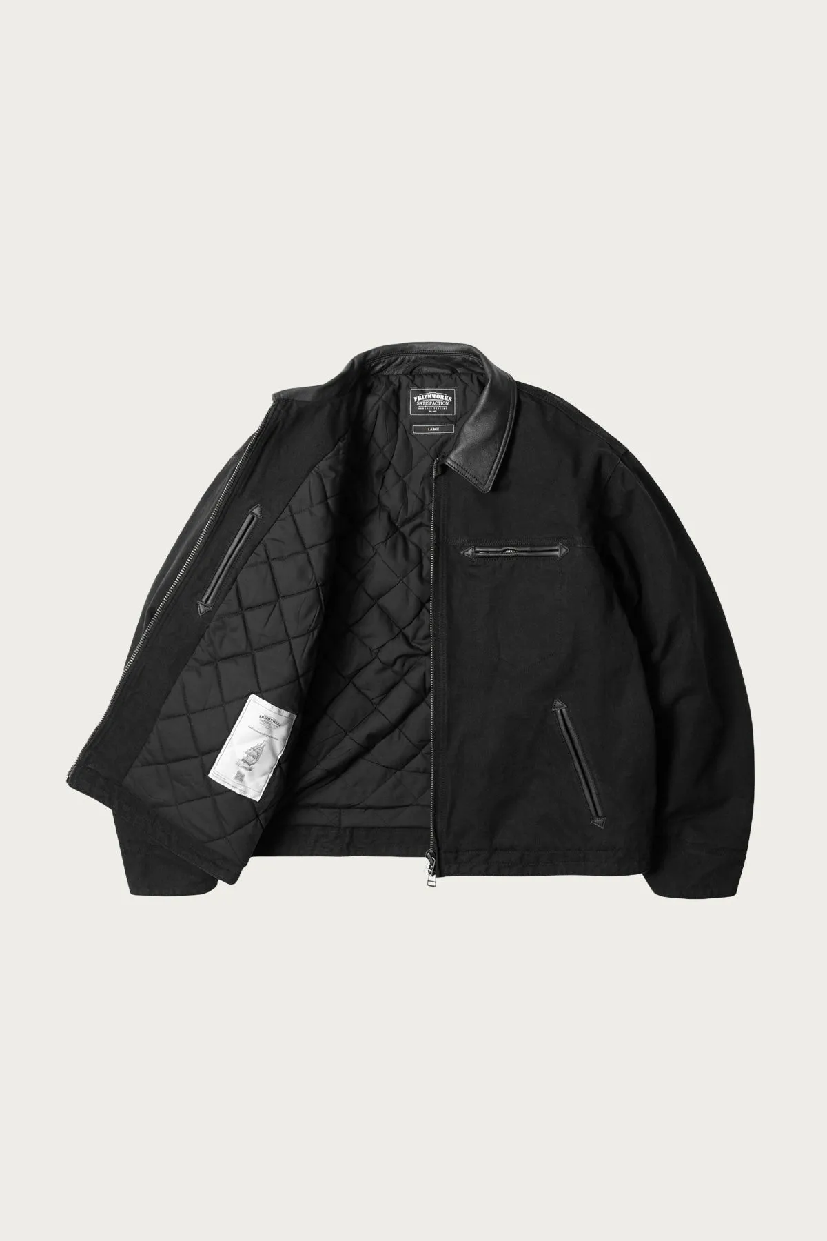 Heavy Canvas Destroyed Work Jacket - Black