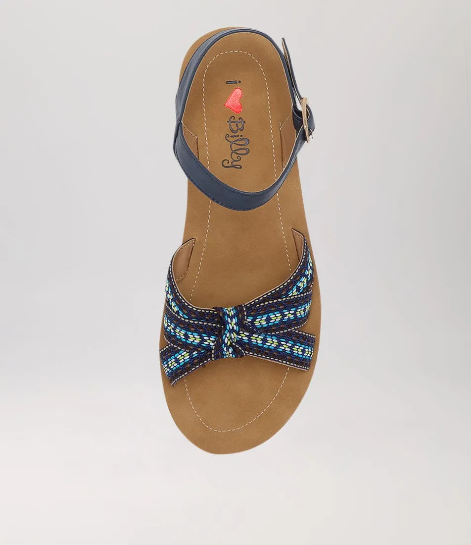 I LOVE BILLY Eseam Blue Multi Sandals